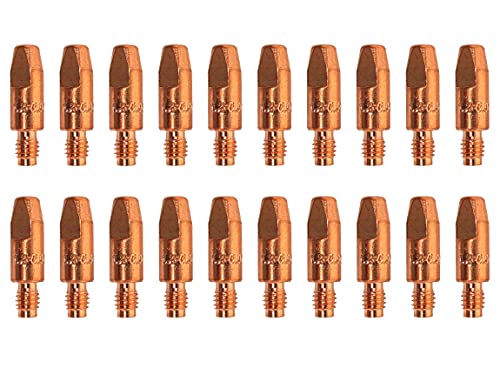 ELCAN 20 Puntas de contacto de cobre M6x28x8mm para antorcha 25ak de 0.8/1.0/1.2. Consumibles y accesorios pistola soldar. Boquillas para torcha soldadura hilo mig mag de 1,2mm