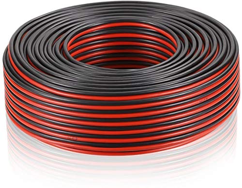Electraline 10839 Cable de alta fidelidad 03VH-H para altavoces, Sección 2x0.75mm, 50m, Negro/Rojo