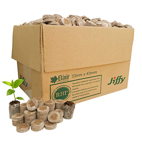 Elixir Gardens Jiffy 7 33 mm Turba Plug Propagación pellets | 10-2000 gránulos disponibles | Semillas y plantas germinación | x 2000