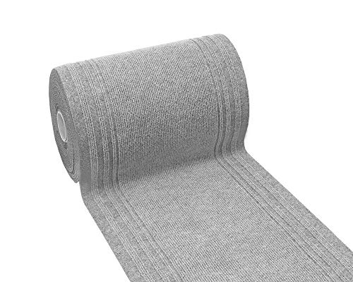 emmevi - Alfombra Antideslizante para Pasillo, por Metro, h67 cm, moqueta Absorbente, Gris Claro