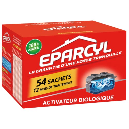 Eparcyl - Entretien Fosses Septiques - 54 sachets d'activateur pour fosse - 1 an de traitement