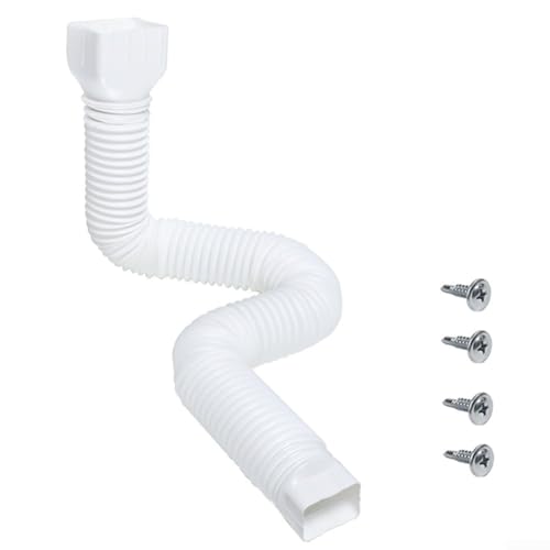 EpheyFIF Extensor de bajante, extensión de canalón de lluvia, extensor de boquilla flexible de bajada, extensor de tubo de drenaje (blanco)