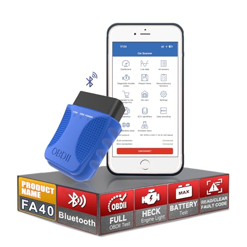Escáneres OBD2 Bluetooth para iOS iPhone/Android Herramienta de escaneo de diagnóstico automático Prueba de avería del vehículo para Todos los vehículos de protocolo OBDII