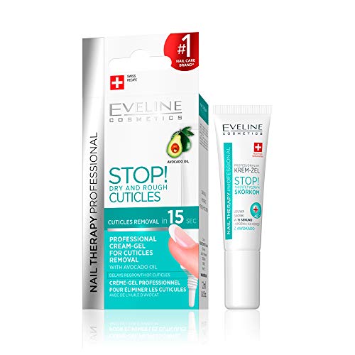 Eveline Cosmetics Nail Therapy Express Gel removedor instantáneo de cutículas de 15 segundos | 12ml | Acondicionador fortalecedor de uñas | Uñas Fuertes Hidratadas Suaves | con Aceite de Aguacate