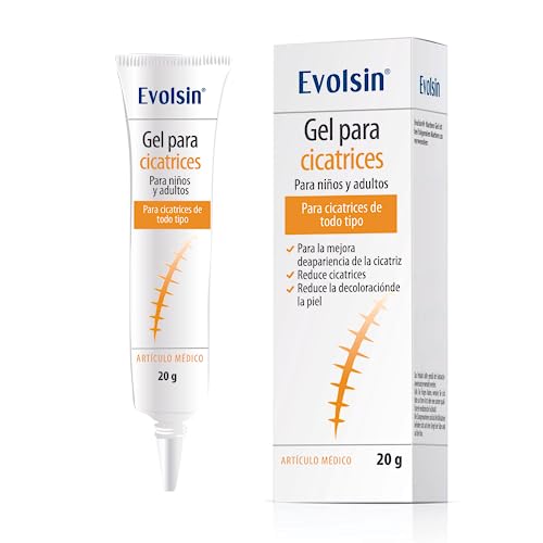 Evolsin - Gel cicatrizante niños y adultos - Crema cicatrizante que reduce la visibilidad de las cicatrices y disminuye la tensión tisular y el picor - Crema regeneradora cicatrices (20 g)