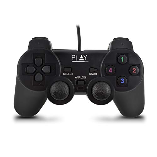 Ewent PL3330 Play Controlador para Juegos USB con Cable, Negro