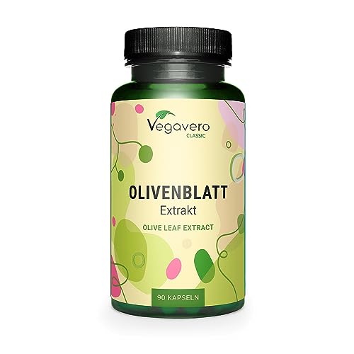Extracto de Hoja de Olivo Vegavero® | La Dosis Más Alta: 7500 mg con 40% de Oleuropeína | Antioxidante | Sin Aditivos | 90 Cápsulas | De España