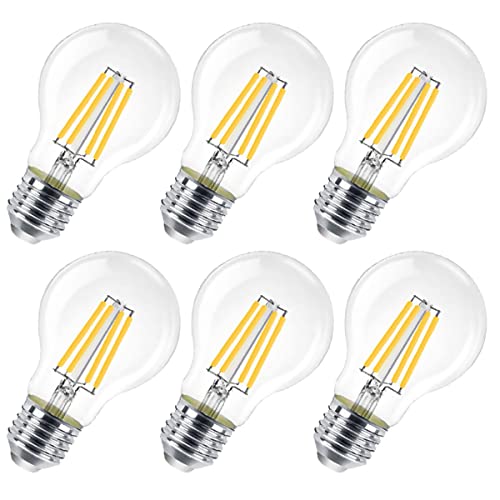 EXTRASTAR Bombillas Vintage Led E27 10W, Luz Cálida 2700K, 1300Lm, Lampara Decorativa Retro Edison A60 Bulbo Filamento Tungsteno, Equivalente a 100W Bombilla Incandescente Halógena, No regulable, 6Pcs