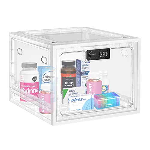 EYSCOTA Caja con Cerradura, Cajas de Almacenaje para Aperitivos, Medicamento y Alimentos - Transparente