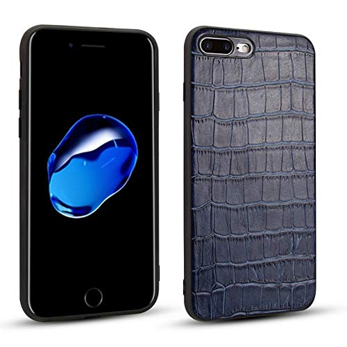 Eyxia For iPhone 7 Plus / 8 Plus Funda de Piel de cocodrilo Funda de teléfono de Gama Alta a Prueba de caídas Coque Ultra Slim Silicone Shell Skin TPU (Color : Blue)