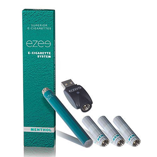 Ezee Cigarrillo Electrónico Kit de Inicio Sabor a Mentol Sin Nicotina y Sin Tabaco E-Cigarrillo Recargable Incluye 3 Filtro Hasta 350 Caladas