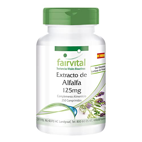 Fairvital | Alfalfa 500mg - Medicago sativa - VEGANA - 250 Comprimidos - Calidad Alemana