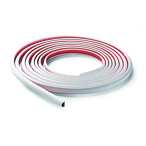 FAMATEL Canal de cable flexible | Con cinta autoadhesiva | 5 metros | 12,8 mm x 15 mm | Fácil instalación | Cinta autoadhesiva ya incrustada | Blanco