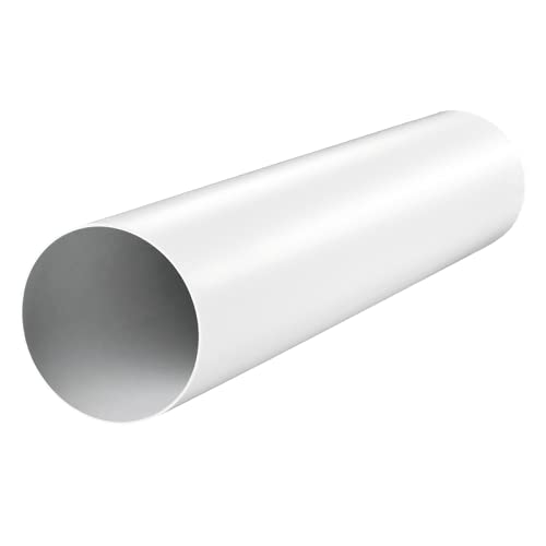 Fantronix Tubo de conducto sólido circular de plástico de longitud corta de 150 mm de diámetro x 350 mm de longitud corta - Canal de conducto recto rígido