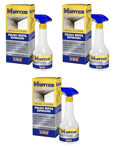 Faren Muffyxid - Eliminar moho, antimoho, limpiador de moldes de acción rápida, desinfectante, elimina rápidamente moho, hongos, musgos y algas, retrasa la reaparición, 500 ml (3)