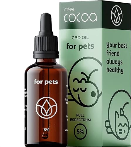 Feel Cocoa Aceite CBD 5% Perros y Gatos | 10 ml |. Fórmula Mejorada de cbd Oil Que Ayuda a Regular el organismo de tu Mascota