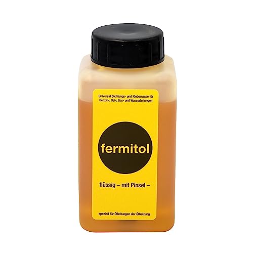 Fermit Fermitol 125 g botella de resina líquida, pegamento sellador, masilla adhesiva para sellar roscas, aceite, gasolina, grasas y espíritus resistente