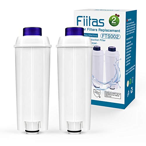 Fiitas DLSC002 Filtro Cafetera para Delong hi Magnifica s, Compatible con las Series ECAM, ESAM, ETAM y BCO (2 Piezas)