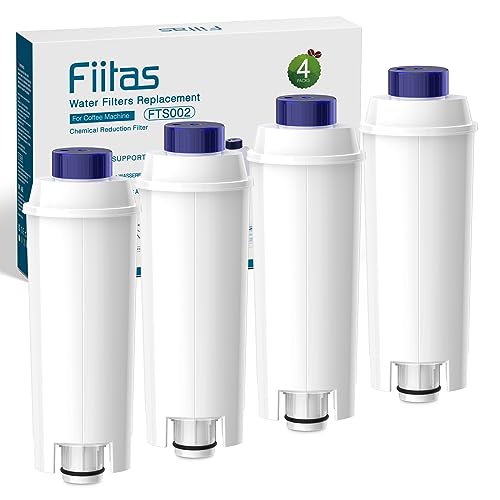 Fiitas DLSC002 Filtros para Delong hi Máquina Café, Descalcificante Compatible con De Longhi Serie Magnifica S, ECAM, ESAM, ETAM (4 unidades)