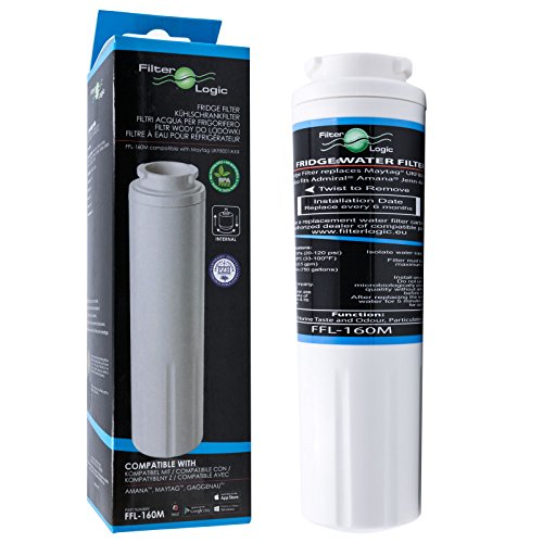 FilterLogic FFL-160M | Filtro de agua para frigorífico compatible con Maytag UKF8001 PUR - compatible con Maytag, Whirlpool, Amana, Gaggenau, Beko refrigerador americano - Cartucho filtrante interno