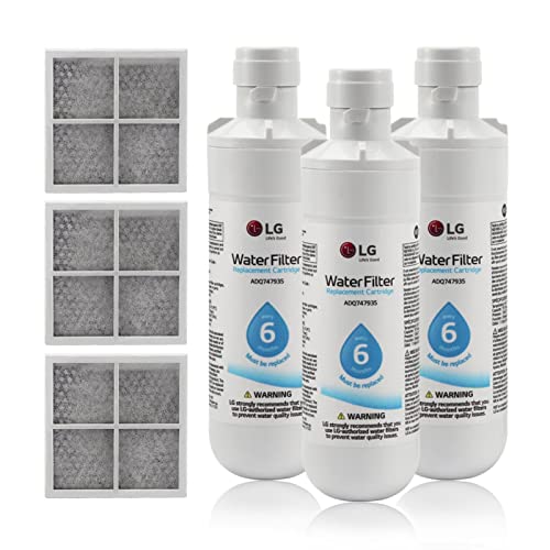 Filtro de agua y aire para frigorífico, filtro antiolores, repuesto para red de aire, repuesto para LG LT1000P, 3 unidades