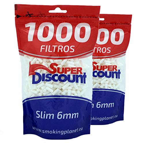 Filtros para liar SUPERDISCOUNT 2000 unidades (2x1000) de 6 mm