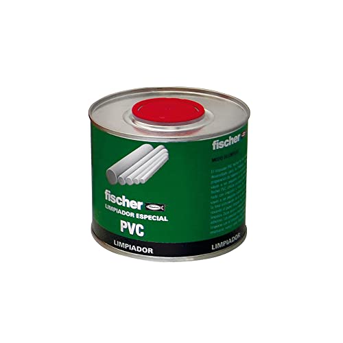 fischer – Limpiador PVC (lata 500 ml) para limpiar y activar restos de PVC rígido de las superficies, incoloro, limpieza de tuberías, para instalaciones de forma profesional, fácil aplicación