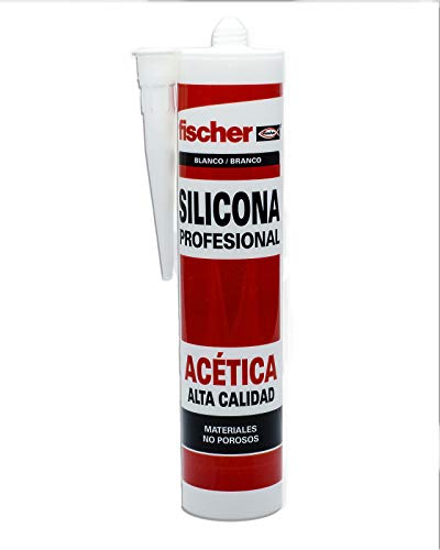 fischer - silicona blanca acética profesional para sellar superfícies no porosas y con contaco con agua ,300ml