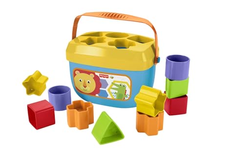 Fisher-Price Bloques infantiles, juguete para bebé +6 meses , diez bloques de colores para ordenar, apilar y encajar, motricidad fina., colores, formas, FFC84