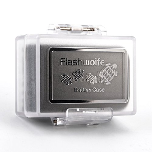 Flashwoife, Battery Case BC1, 1 x Caja Protectora para batería de cámara hasta máx. 61 x 41 x 22 mm, Varios Insertos de Espuma, Transparente