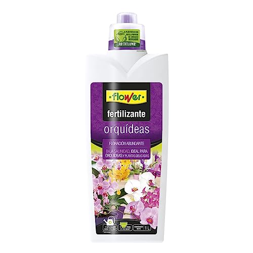 Flower - Fertilizante Líquido para Orquídeas 1000ml | Estimulante de Floración | Aumenta Defensas | Bajo en Sales | Vitamina K4, No aplica color, 10.5x6.2x28.5 cm, Abono Líquido