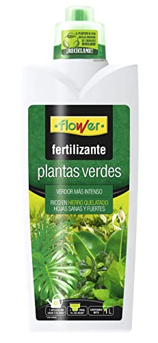 Flower - Fertilizante Líquido para Plantas Verdes de 1000 ml | Rico en Hierro Quelatado | Fácil de Usar | Para Hojas Sanas y Fuertes, Único