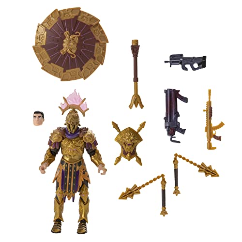 Fortnite Hot Drop Series Menace (Undefeated Flame), 4-inch Articulated Figure with Harvesting Tool, Back Bling, Head, Weapons and Glider