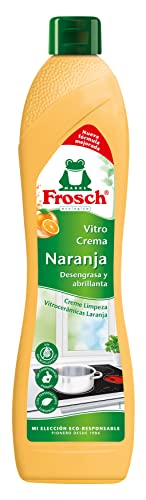 Frosch - Limpiador Ecológico para Vitrocerámica Nueva Fórmula Mejorada, Desengrasa y Abrillanta en Profundidad, Fragancia a Naranja - 500 ml