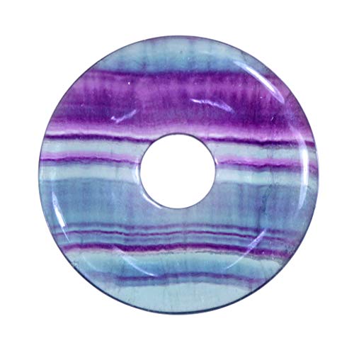 Fuente de vida Plus Fluorita Piedras preciosas Donut Ø 30 mm colgante arco iris fluorita