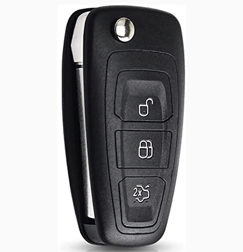 Funda para llavero remoto de coche de 3 botones para Ford Transit Focus Fiesta Mondeo Connect Custom Tourneo Galaxy Kuga MK8, reemplazo de carcasa de llave automática (sin cortar 101 hojas)