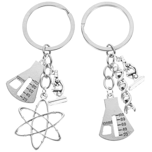 Garneck 2 Piezas de Llavero de Símbolo de Ciencia Llavero de Laboratorio Atom Regalo del de Química de La Química Regalo de Amantes de La Ciencia Regalo para Estudiante de Ciencia