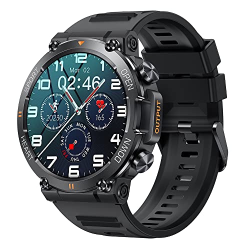 GaWear - Reloj inteligente con función de teléfono, pantalla de 3,53 cm, 360 x 360 HD, control de música, frecuencia cardíaca, podómetro, calorías, etc. Pulsera de seguimiento de actividad