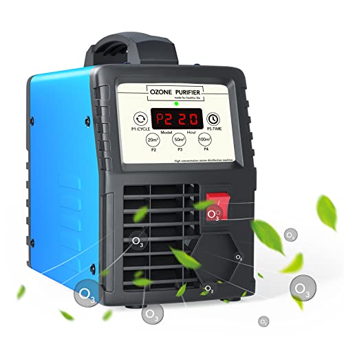 Generador de Ozono, 10000 mg/h Industrial Generador de Ozono Purificador de Aire Profesional con Temporizador para Hogar, Garajes, Granjas, Hoteles y Mascotas