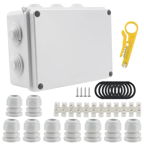  Caja eléctrica exterior impermeable, IP65 ABS impermeable  resistente a la intemperie, caja de conexiones de montaje en superficie,  conector de cable, caja de conexiones de plástico, caja de conexiones :  Herramientas