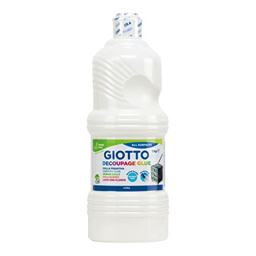 GIOTTO Decoupage Glue, Cola Vinílica, Botella de Bioplástico, 1 Kg