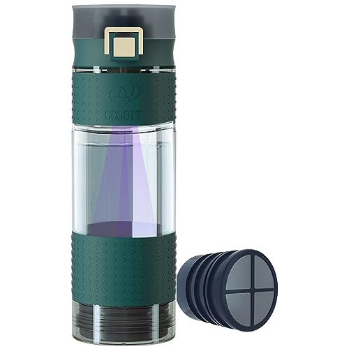 GOSOIT Purificador de filtro de agua UV para senderismo camping, botella de filtración de agua para viajes, deportes purificador de agua ultrafiltración para emergencia