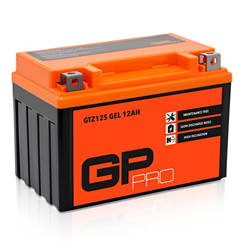 GP-PRO GTZ12S 12V 12Ah GEL Batería de arranque (compatible con YTZ12S / YTZ14S) (Sin necesidad de mantenimiento/Sellado) Moto Acumulador para p. ej. Honda