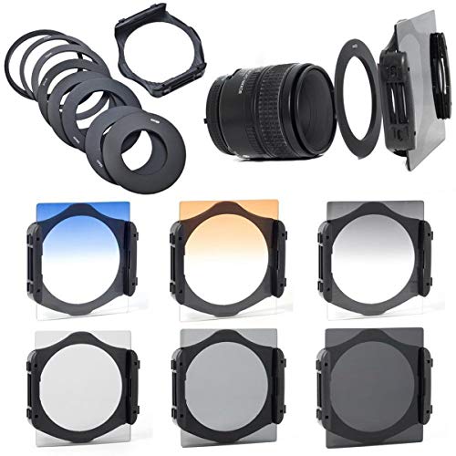 Gradual Gris Naranja Azul Kit de Filtro Cokin P 6pcs Lente de Filtro + 9pcs Adaptador de Anillo