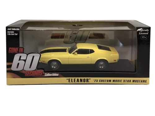 Greenlight 1973 Ford Mustang Mach 1 Yellow Eleanor Gone in Sixty Seconds Movie (1974) 1/43 Diecast Model Car by
