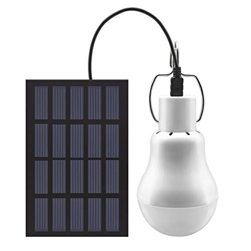 GreeSuit Bombilla de LED Solar Portatil Lampara solares ampoule alimentée par énergie projecteur lampe à portative avec panneau solaire pour randonnée extérieure camping tente éclairage de pêche