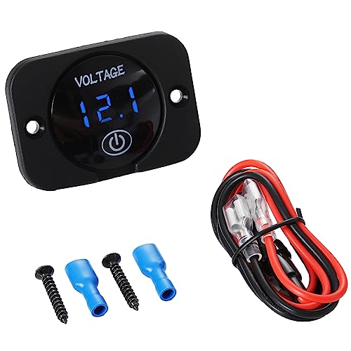 Greluma 1PC Voltímetro digital LED de 12V/24V DC,indicador de voltaje de montaje en panel impermeable,medidor de voltaje,probador de batería para coche,motocicleta marina,camión,caravana,ATV,UTV