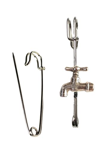Grifo de agua para fontanería en una bufanda de 7,5 cm / broche con emblema de peltre inglés o impresionante pin con conector final refFT3