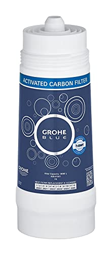 GROHE Blue | Filtro de carbón activo | 40547001 | Para cocina | Filtro de recambio para sistemas de agua filtrada GROHE Blue | 3000 litros