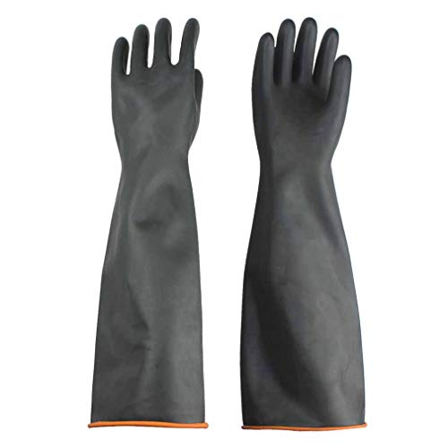 Guantes de goma de protección química para hombre, guantes químicos de látex, guantes largos, impermeables, guantes de estanque, resistentes al ácido-alcali, guantes de seguridad de trabajo, 55 cm
